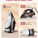 1500W Steam Iron & Vertical Steamer, 350ml Leak-Proof Water Tank, Ceramic Soleplate, Auto-Off Safety, Burst Steam, Self-Cleaning, Anti-Calc Anti-Drip Garnet