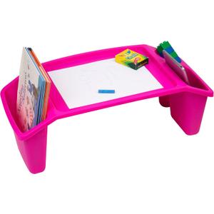 Mind Reader Kids Lap Desk, Activity Tray, Drawing, Stackable, Classroom, Portable, Plastic, 22.25" L x 10.75" W x 8.5" H, Pink