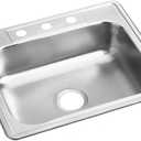 Elkay Dayton D125223 Single Bowl Drop-in Stainless Steel Sink, Satin, 25 x 22