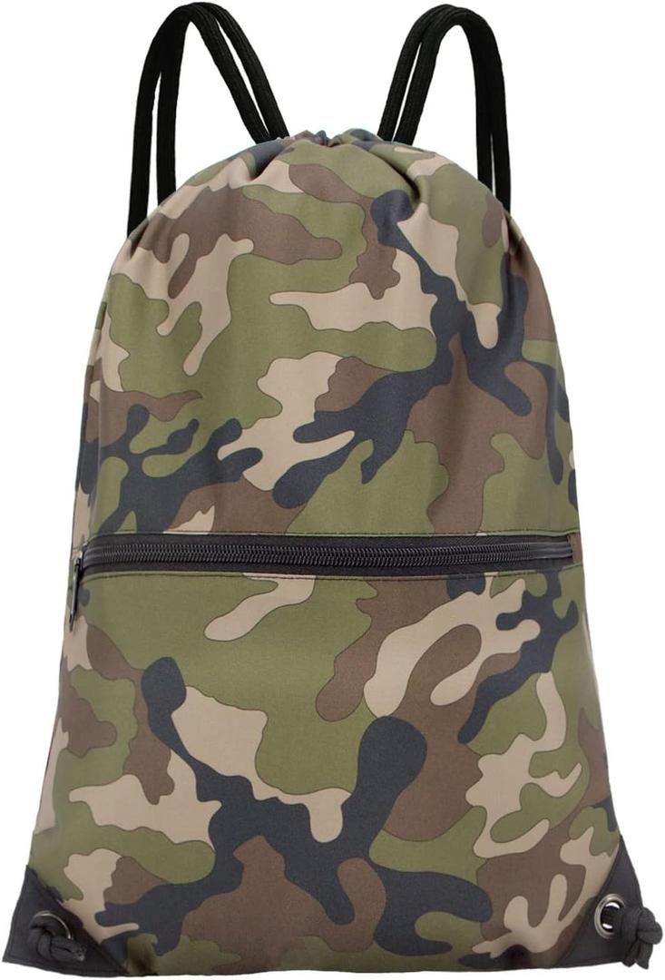 HOLYLUCK Drawstring Backpack Bag Sport Gym Sackpack (Jungle Camo)