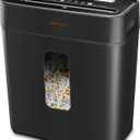 Paper Shredder for Home Use,VidaTeco 6-Sheet Cross-Cut Shredder,Also Shred Card/Clip/Staple,P-4 Higher Security,Small Document Shredder for Office,Paper Shredder Heavy Duty with Jam Proof,3.04-Gal Bin