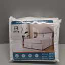 MIYE Pleated Waffle Weave Bed Skirt, Tailored Dust Ruffle 16 Inch Drop Easy Fit, Machine Washable (White, Queen - 16" Drop)