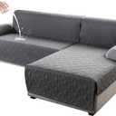 Genina 100% Waterproof Sectional Couch Covers for Dogs Reversible Couch Covers for Sectional Sofa L Shaped Sofa Slipcover Furniture Protectors Cover for Pets, Kids (Dark Gray, Large)