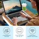 LAPGEAR Cup Holder Lap Desk with Device Ledge - White Oak Woodgrain - Fits up to 14 Inch Laptops - Style No. 46329