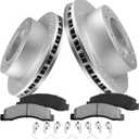 Anpulsero Brake Pads And Rotors Kit Compatible With 1999-2004 Ford F-250 /F350 Super Duty,Excursion Front Rotors And Brake Pads Drilled And Slotted Rotors Ceramic Brake Pads|331mm(13in)