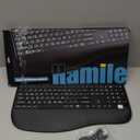 Large Print Backlit Wireless Keyboard – Silent Keyboards with Wrist Rest, 7Color Light up, Quiet Low Profile Keys, 2.4G Wireless Rechargeable Full Size Keypad for Computer Laptop Windows Mac, Black