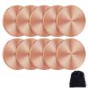 10 Pcs Copper Round Discs 1-1/4" Dia. x 1/8" Thick Solid Blank Coin with Velvet Storage Bag for DIY Crafts Engraving Commemorative Collection