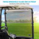 EZGO RXV Windshield, EZGO Golf Cart Windshield Suitable for 2008-Up EZGO RXV Golf Cart, Folding Tinted Windshield Replacement with Windshield Clips, PC UV Resistant