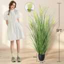5ft/59in Artificial Plants Outdoor Indoor,Fake Onion Grass In Pot