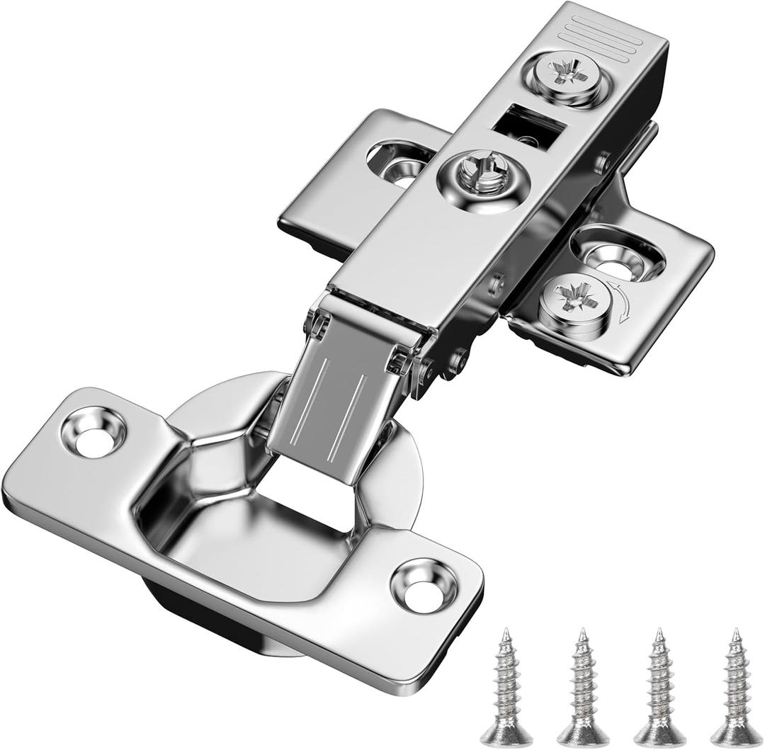 HOSOM Full Overlay Soft Close Cabinet Hinges, 10 Pack Cabinet Door Hinges, Frameless Cabinet Hinges for Kitchen Cabinet Doors, 110 Opening Angle 3-Way Adjustment Concealed European Hinges