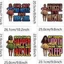 Iron On Decals for Clothing Black Women Iron On Patches Afro Girl DIY Heat Transfer Stickers for T-Shirt Jean Jackets