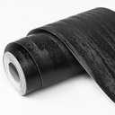 WAPANE Black Wood Grain Wallpaper Border Mirror Frame Removable Waterproof, Peel and Stick Wall Paper Border Decor Self Adhesive, Kitchen Bathroom Sticker