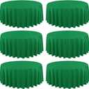 6 Pack Green Round Tablecloths - 90 Inch, Polyester Table Cover for Round Tables, Stain and Wrinkle Resistant Washable Fabric, Perfect for Wedding Banquets and Parties