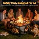 Fire Pit Surround Tabletop - 360° Fire Pit Guard for Solo Stove Bonfire & Ranger, Portable Protective Barrier for Wood Burning Fire Pits Up to ⌀21", UV-Resistant Outdoor Fabric (Firepit Not Included)
