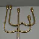 Cast Iron Candelabra 5-Taper Candle Holders, Golden Metal Candlestick Holders Tabletop Candles Stand, Decorative Table Centerpieces Mantel Decor, Antique Brass