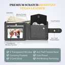 Wallet for men Slim RFID Leather 2 ID Window, mens wallets leather, billeteras de hombres, Anti-Theft Band (A-Black)