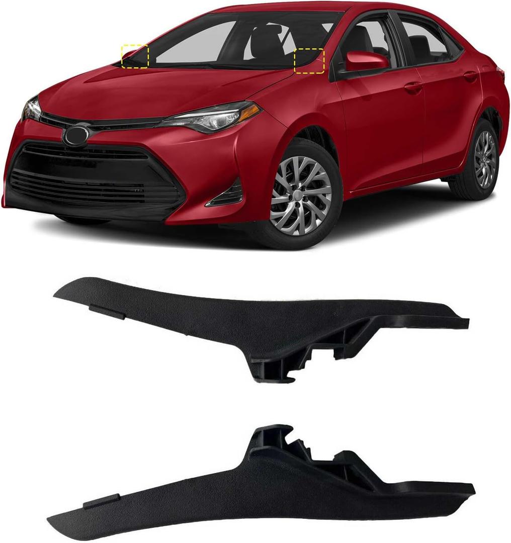 Front Windshield Wiper Cowl Side Cover Panel Protector Fit for Toyota Corolla 2014 2015 2016 2017 2018 2019 Replace 53824-02070 53823-02070 ABS Black Driver and Passenger Side (1Pair)