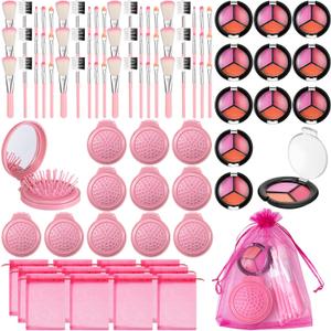 12 Sets Kids Makeup Kit for Girls, Kids Spa Party Supplies for Girls, Sleepover Makeup Cosmetic Set Birthday Party Favors Toddler Girl(Pink)