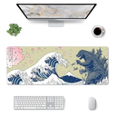 apanese Waves Gaming Mouse Pad XL Extended Big Mousepad Large Desk Mat 31.5x11.8 Inch Non-Slip Rubber Base Abstract Keyboard Desk Pad Stitched Edges Mouse Mat for Laptop Computer Office Home Game 
