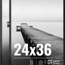 LaVie Home 24x36 Picture Frame for Wall Display, 24x36 Black Picture Frame with HD Plexiglas, 24 x 36 Poster Frame 2 Pack, Display Frame for Vertical or Horizontal, Classic Collection