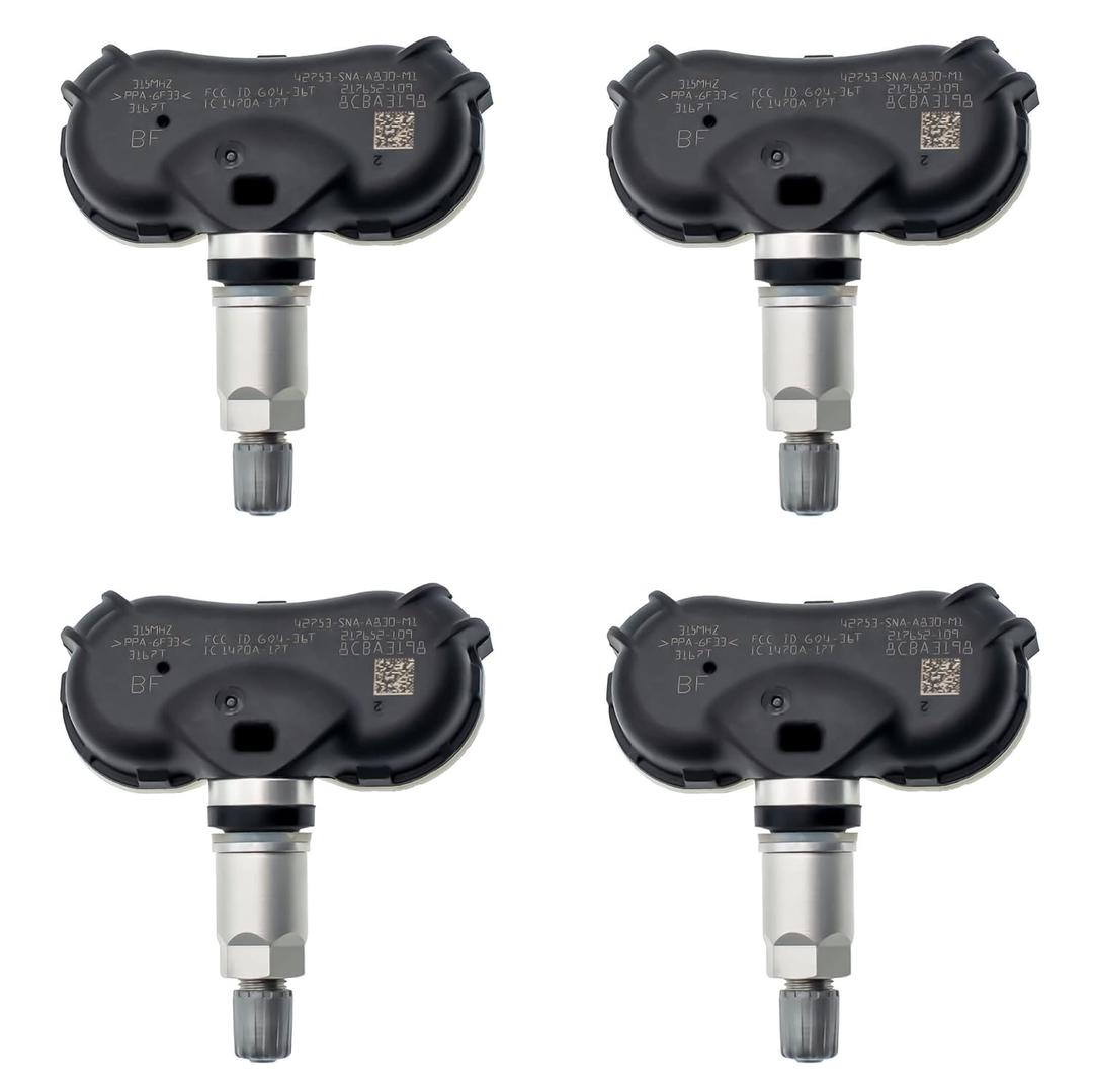Set of 4 Tire Pressure Sensor TPMS 315MHz Replacement for Honda Civic 2008-2013 42753-TR3-A81 42753-SNA-A81 42753-SNA-A830-M1