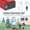 Pro Chaser 400W Power Inverters for Vehicles - DC 12v to 110v AC Car Inverter Converter, USB-A, PD 65W USB-C Ports, Dual AC Adapter for Air Compressor Laptops