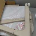 Electric Baby Bassinet Bedside Sleeper with Auto Rocking, Remote/Touch Control, 3 Timer Modes, 12 Sounds, 6 Heights, Storage & Wheels (Beige)