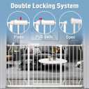 ALLAIBB Extra Wide Pressure Mount Baby Gate Auto Close White Metal Child Dog Pet Safety Gates with Walk Through for Stairs,Doorways,Kitchen and Living Room (52.76-62.2"/134-158cm)