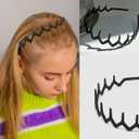 8 PCS Fashion No Slip Effortless Plastic Headbands with Teeth Comb Black Skinny Hair Accessories Bands for Women Men Teen Girls, Matte Black