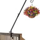 Bird Feeder Hook for Deck Railing, 31inch Heavy Duty Shepherds Hooks for Deck Railing Plant Hanger Wind Chime Suet Baskets Balcony Porch