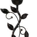 RORIANO Touch Bedside Lamp with 2 USB Charging Ports, 3-Way Dimmable Nightstand Lamps, White Glass Shade Vintage Rural Leaf Lamp for Living Room Tabletop Bedroom Side Table, LED Bulb Included (1 Pack - Black + White Glass)