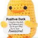 2 x MBL Valentines Inspirational Gifts for Women - Funny Valentine's Galentines Day Birthday Emotional Positive Support Cheer Up Stress Relief Relaxation Crochet Duck for Her Him Men Friend Coworker