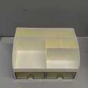 Makeup Organizer with Drawers, Cosmetic Storage for Dresser Vanity and Bathroom Countertop, Beauty Holder for Lipstick Brush, Skincare Organizer for Vanity, Cosmetic Display Case (Ivory)