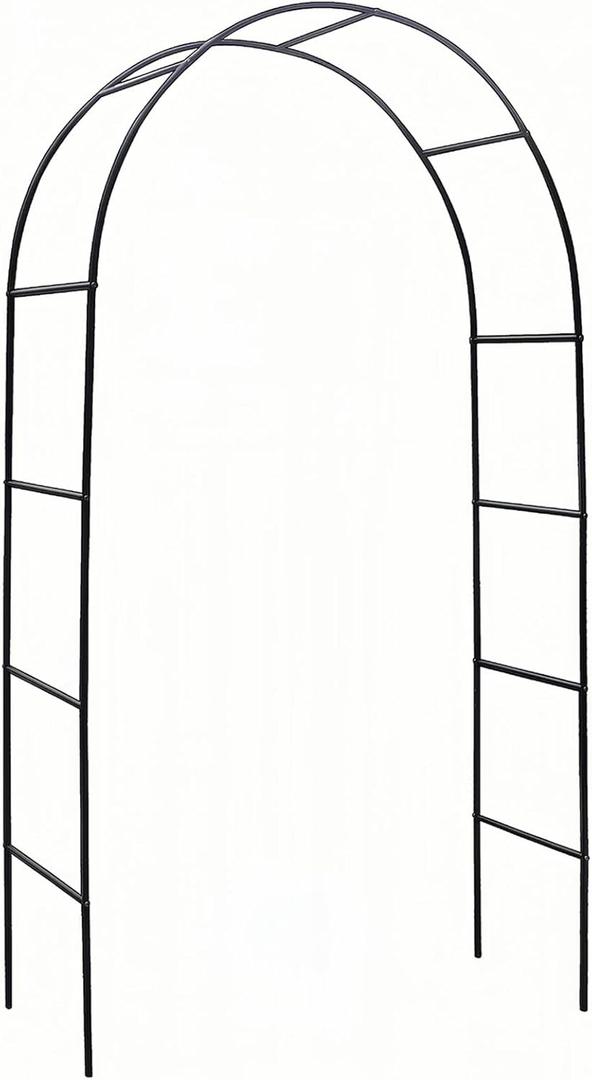 Garden Arch, Outdoor Flower Garden Arch Trellis, Sturdy Steel Arbor for Climbing Plants, Wedding Decoration, 7'8" H x 4'5" W, Dark Green