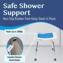 Shower Seat for Inside Shower - Bath Stool, Medical Shower Chairs for Seniors, Elderly, Handicap & Disabled - Adjustable Support Shower Bench w/Handles for Bathtub