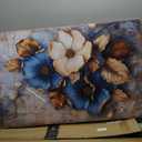 Modern Floral Canvas Wall Art Blue and White Flower Market Wall Decor Pictures Abstract Background Golden leaf Poster Prints for Living Room Bedroom Office Home Decoration 24x36in Ready to Hang