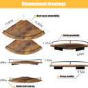 Corner Floating Shelves, Rustic Brown Wood, Set of 2, Wall Mount Storage with Guardrail for Bathroom Kitchen Living Room