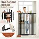 SMONTER 55" High Extra Tall Baby Gate, Safety Cat Gate for Doorways, Expands to 42.9"-46.9" Wide, Auto Close Dog Gate, No Drilling Pressure Mounted Cat Fence, Pet Gate Indoor for Stairs, Black