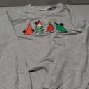 JINTING Christmas Sweatshirt for Women Christmas Tree Pullover Xmas Holiday Crewneck Sweatshirts Long Sleeve Top Grey Large