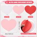 36 Pcs Large Valentines Day Heart Cutouts Paper Hearts Shape Cut-Outs Red Pink White Heart Cutouts Decorations for DIY Valentines Day Craft Love and Peace School Craft Projects,9.84x7.87 Inch