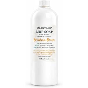 Mop Soap with Long Lasting Premium Perfume, 4X Concentrated Floor Cleaner, Multi Surface Solution for Hardwood, Tile, LVP, Laminate, Pet Friendly, 32 fl oz (Brazilian Breeze)