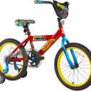 Dynacraft Hot Wheels Boys BMX Bikes Sizes 12" - 18" for Ages 3-9 Years in red, Black, with Handlebar rev Grip Play Feature