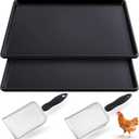 Mifoci 2 Pcs Chicken Poop Tray with 2 Steel Mesh Scoopers, Coop Pan Set