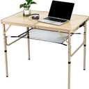 3FT Camping Table 2 Adjustable Height Portable Lightweight Surface Aluminum Fold Up Stand for Picnic,Beach BBQ,Cooking, Outdoor & Indoor (Yellow)