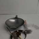 Carbon Steel Wok Traditional Hand Hammered - 13.4" Chinese Woks Round Bottom Wok Pan Set with 8 Pcs Cookware Accessories