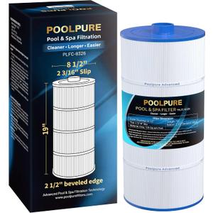 POOLPURE Spa Filter Replaces Sundance 6540-488, PSD125-2000, Unicel C-8326, Filbur FC-2780, Aladdin 22507, Baleen AK-70013, Magnum SU125, 125 sq.ft Filter Cartridge