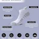 2 x Ankle Socks for Women Running Athletic Thick Cushioned Wicking Low Cut Compression No Show Tab Socks 5 Pairs (L)