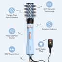 Farery Rotating Hot Air Brush Set 1000W 4 in 1 Blow Dryer Brush Styler with Diffuser, Hold-to-Rotate Round Brush for Volume, Smooth & Curl, Best for Fine to Medium-Thick Hair, Blue