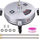 Biswing 18" Pressure Washer Surface Cleaner with 4 Wheels, Stainless Steel Power Washer Accessory for Driveways Sidewalks Patios Cleaning, 1/4" Quick Connector, 2 Extension Wand Attachments, 4000 PSI