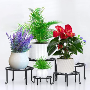 Linpla 5Pack Decent Metal Plant Stands, Heavy Duty Flower Pot Stands for Multiple Plant, AntiRust Iron Plant Pot Shelf, Decoration Racks for Home Indoor and Outdoor (5 Pack Black)
